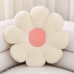 Flower Pillow Shaped Throw Pillow Butt Cushion Floor Pillow,Seating Cushion,Cute Room Decor & Plush Pillow for Bedroom Sofa Chair(White,15.7'')