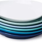 Porcelain Dessert Plates - 7.8 Inch Salad Plates, Small Appetizer Plates Set of 6 - Dishwasher, Microwave, Oven Safe -  Color