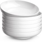 35oz Pasta Bowls Set of 6, 8.5" Large Salad Bowls Soup Bowl for Kitchen, Microwave & Dishwasher Safe, Porcelain Wide and Shallow Serving Bowl, White Dinner Plates, Dinnerware Set, Gift