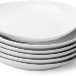 Porcelain 7.8 Inch Dessert Plates Set of 6 - White Salad Plates, Appetizer Plates, Small Plates - Dishwasher, Microwave, Oven Safe, Smooth Glaze, Scratch Resistant