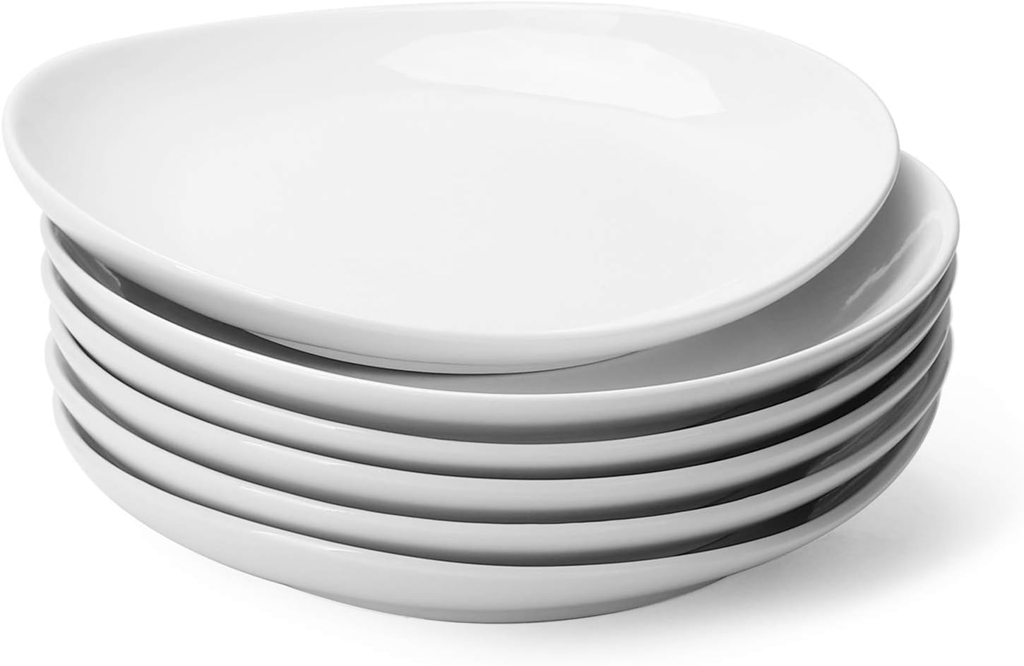61uF2WnmVNL._AC_SL1500_.jpg Porcelain 7.8 Inch Dessert Plates Set of 6 - White Salad Plates, Appetizer Plates, Small Plates - Dishwasher, Microwave, Oven Safe, Smooth Glaze, Scratch Resistant - Image 1