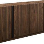 Contemporary 4-Door Minimalist Sideboard 70 Inch Dark Walnut