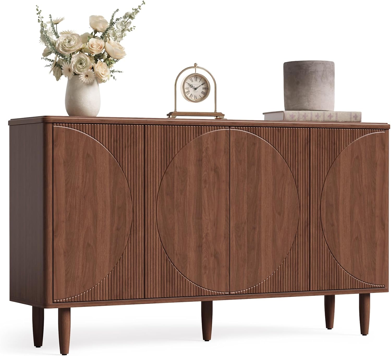 71IEEpo64eL._AC_SL1500_.jpg 59-Inch Buffet Cabinet Sideboard with Storage, Modern Sideboard Buffet Table with Doors for Living Room, Dining Room (Walnut) - Image 1