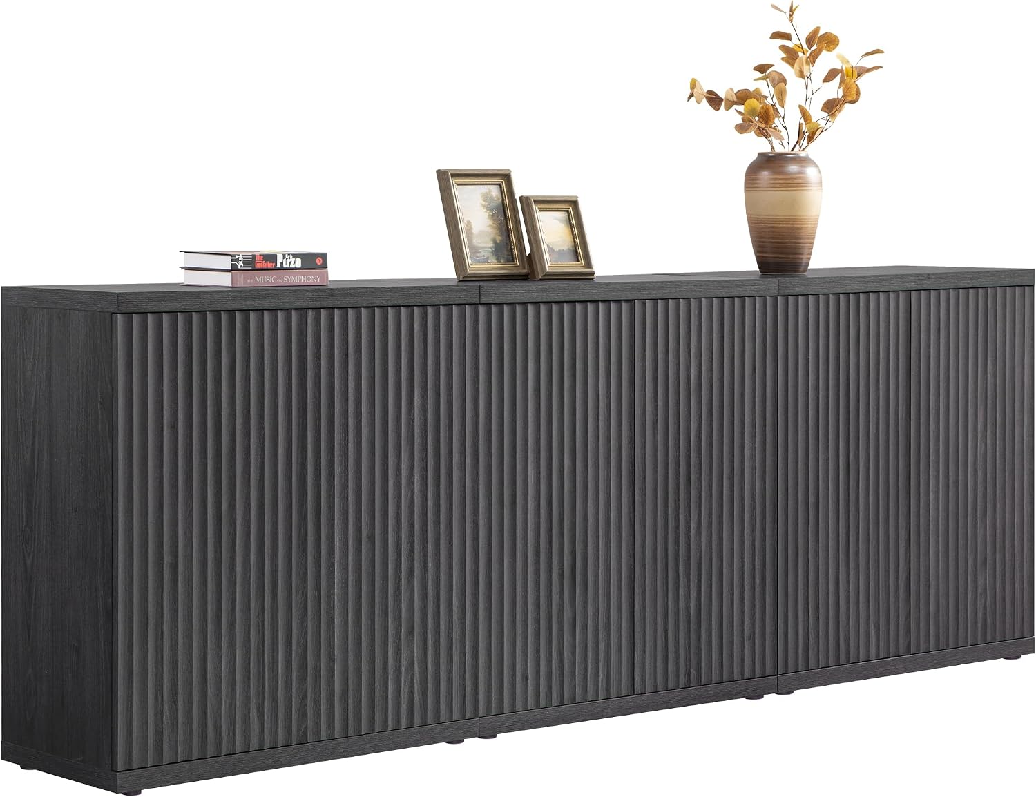 71g3cYcnKwL._AC_SL1500_.jpg Buffet Cabinet with Storage Accent Sideboard Modern Credenza with Doors & Shelves Fluted Media Console Mid Century Coffee Bar Table for Living Room Kitchen Dining Room Hallway(3PCS) - Image 1