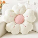 Flower Pillow, Cute Decorative Throw Pillows for Couch Bed | White Flower Shaped Pillow with Soft Plush, 15" Cute Daisy Pillow Dorm Decor Floor Seating Cushion