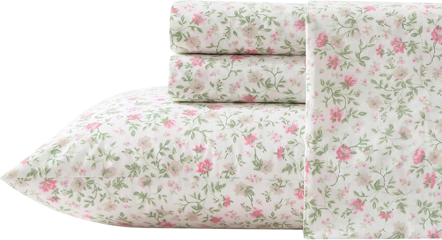 71uhO9q-tL._AC_SL1500_.jpg Plain-Weave Cotton Sheet With Floral Accents And Deep-Pocket Design - Image 1