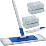 Mops for Floor Cleaning Microfiber Flat Mop with 4 Washable Mop Pads 57" Long Handle Wet Dry Mops for Hardwood Laminate Wall Vinyl Tile Floor Cleaning