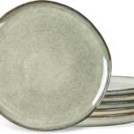 Ceramic Plates Set of 6,8.5 Inch Stoneware Small Dinner Plates Set | Handmade Reactive Glaze Rustic Plates s for Dessert,Salad,Appetizer,Dinner ,Microwave & Dishwasher Safe,Scratch Resistant