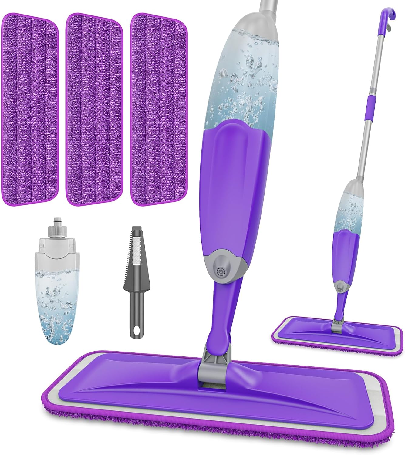 814FyTGADRL._AC_SL1500_.jpg Spray Mops for Floor Cleaning: Wet Mop for Hardwood Tile Wood Laminate Vinyl - 3 Washable Microfiber Pads for - orbs Pet Hair Dust - Image 1