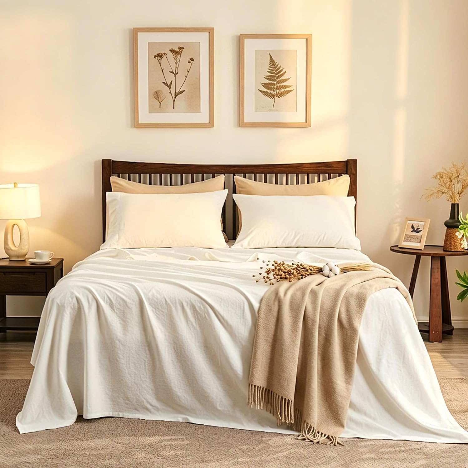 81BhamDTIrL._AC_SL1500_.jpg Soft And Breathable Cotton-Linen Blend Sheets In A Cottagecore Style - Image 1