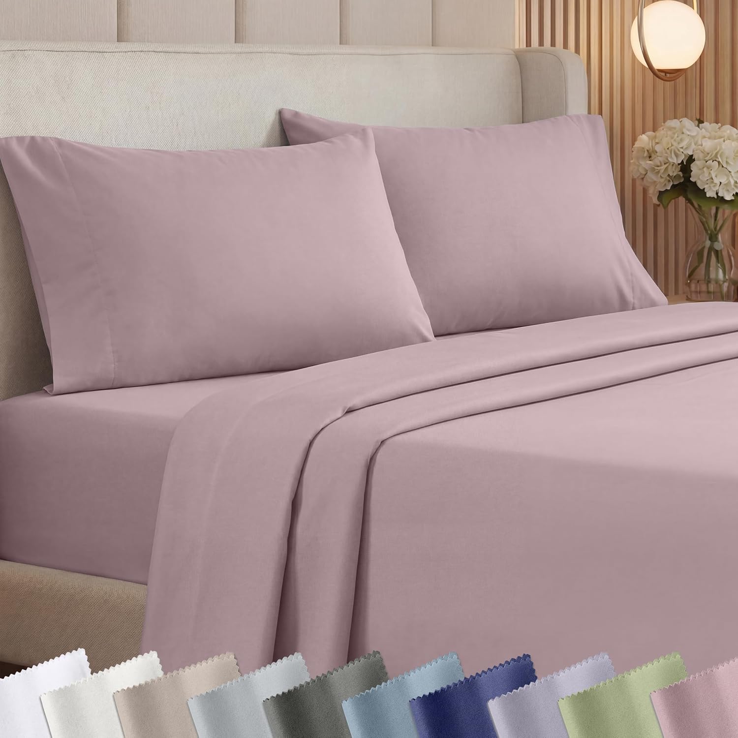 81oegoaGVvL._AC_SL1500_.jpg Soft, Substantial Cotton Sateen Sheet Set With Deep Pockets - Image 1