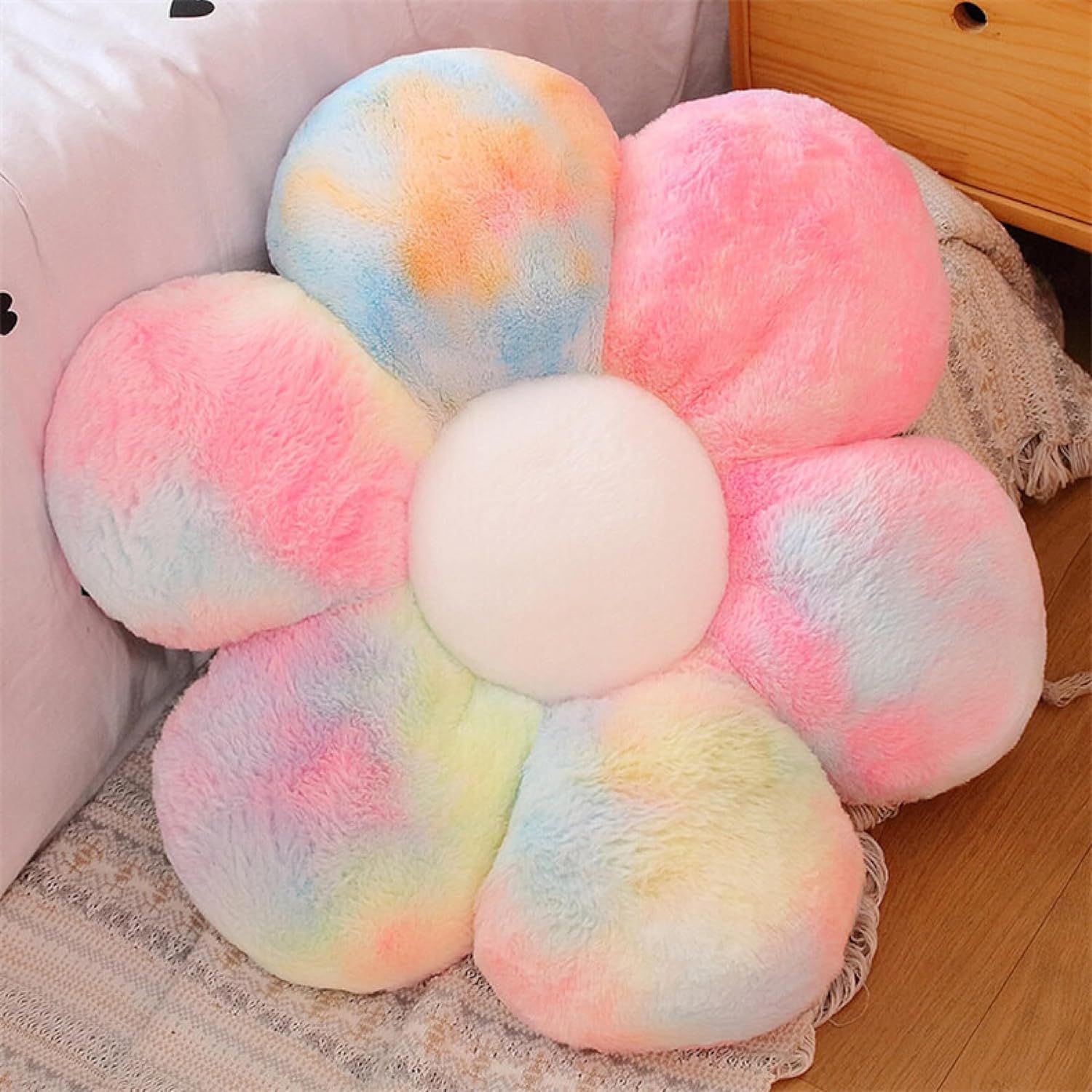 81p08xmwDDL._AC_SL1500_.jpg 20” Flower Pillow Flower Shaped Throw Pillow Colorful Daisy Flower Pillows Seating Cushions for Adults Kids Throw Pillows Couch Decor - Image 1