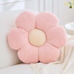 Flower Pillow, Light Pink Flower Decorative Throw Pillows for Bed Couch, Aesthetic Home Decor Cute 14.9" Daisy Floral Shaped Plush Pillow Floor Seat Cushion