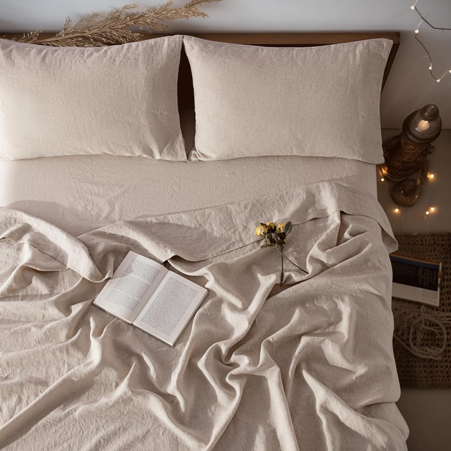 81yoMaLz3RL._AC_SL1500_.jpg Breathable And Cool Organic Cotton-Linen Blend Sheet Set - Image 1